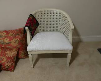 off white cane back chair