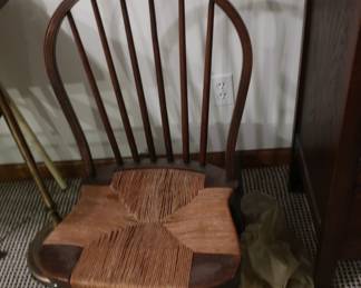 vintage chair with woven seat