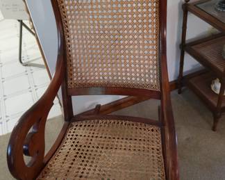 rocker with cane seat and back
