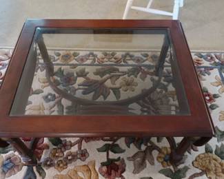 small table with glass inserts