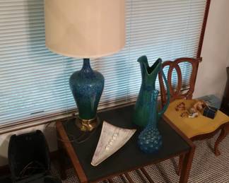 lamp and Royal Hager vase and cigarette dish