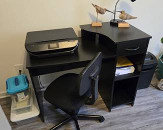 Small desk, printer & shredder