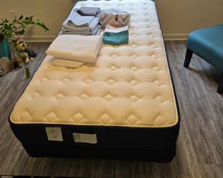 Serta twin mattress, base & twin-king bed frame