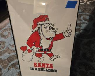 Georgia Bulldog Santa print