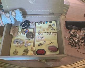 Watches, Bracelets, Broaches, Earrings, Skeleton Keys, Bracelets, Earrings, Ring