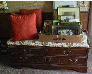 Cedar Cchest and Framed Art