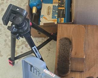 Tripod, Shoe Shine Box, Torch