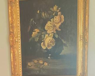 Oil by J Lee, Roses