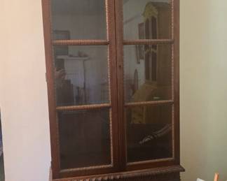 Federal Style China Display with Carved Wood