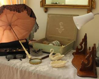 Parasol with Bone Handle, Jewelry, Lenox Swan, Modern Lamp