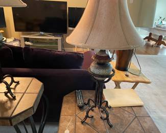 2 matching Lamps, end table, entry table