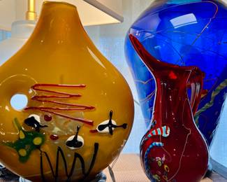 Handblown Art Glass by Viz and Murano Style Art Glass