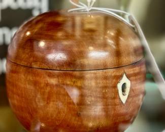 Vintage Carved Apple Tea Caddy