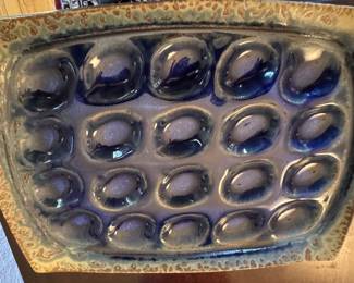 Pottery egg plate. We can't have a sale unless we have an egg plate!