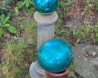 wishing balls and pedestals