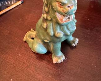 Antique foo dog, repaired.