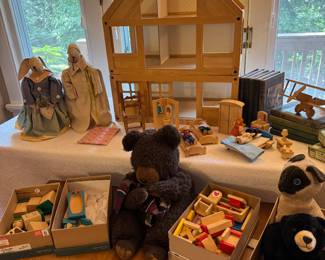 Vintage doll house and lots of doll furniture