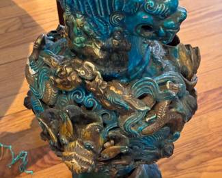 Magnificent Chinese blue large pedestal...damage to base.