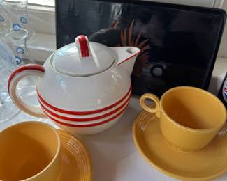 Teapots and faux fiestaware