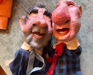 Vintage Tricky Dick and Spiro Agnew puppets