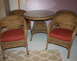 4 chairs with cushions table 36” diameter