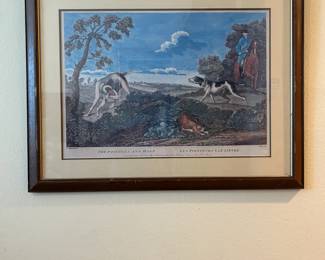 Antique London engraving, "Pointer and Hare." J. Seymour print " for Robert Sayer Map & Printseller at the Golden Buck Near Sergeants Inn, Fleet Street." Robert Sayer (ca. 1724-1794) was a prominent London map publisher.