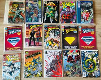 From a collection of 75 comics purchased at an auction of a closing comic book store twenty years ago. Features used 1950s Disney comics, and as-new Super Hero comics from the 1990s. Several are First Issue. Make an offer for any and all.
