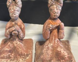 Han Dynasty terracotta figures. Purchased from the estate of a collector.