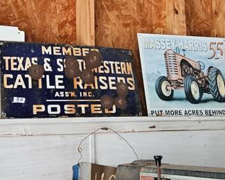 Large collection of metal signs