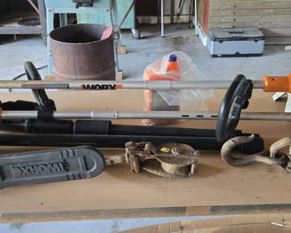 Set of Worx lawn tools