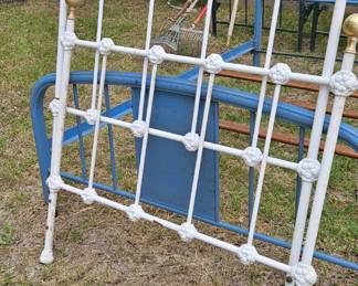 Antique metal bed - headboard and foot board