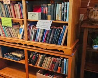Two book shelves - lots of books