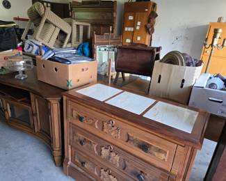 Antique wood furniture.
