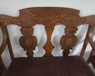 Closeup of the settee.