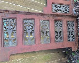 ANTIQUE CAST IRON FIREPLACE GRATES.  THREE PIECE.