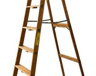 Vintage Wood 8 ft Foldable Ladder