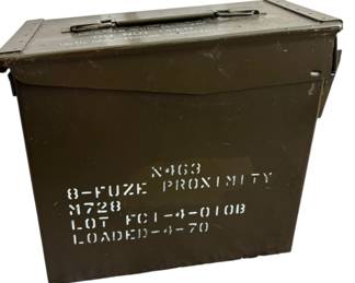 Vintage Green Metal Ammo Box