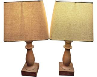 Set Of 2 Wood Table Lamps