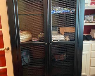 Good looking chicken wire door cabinet
Ideal for blanket or clothes storage
