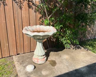concrete birdbath