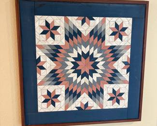 Wood "Bethlehem Star" quilt pattern wall hanging