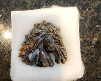 Gorgeous hand carved Boulder Opal horse (2)
