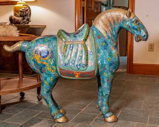 Beautiful 32 inch Cloisonne Horse in perfect condition