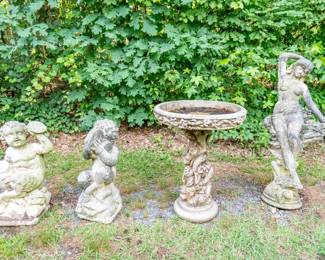 Bird bath 2nd from right not for sale