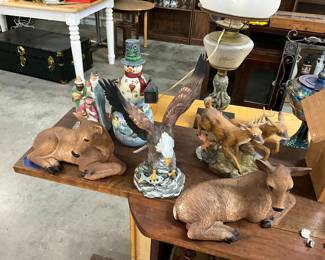Figurines - Homco Deer - Bradford Exchange Eagle - Forest Run Deer - Homco Deer