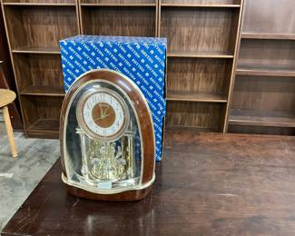 Rhythm Classic Nightingale Musical Mantel Clock w/Swarovski Elements