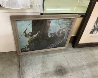 Framed Jesus Fishing Print