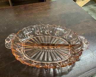 Anchor Hocking "Oyster & Pearl" Divided Relish Dish