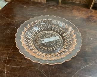 Pink Depression Glass Dish