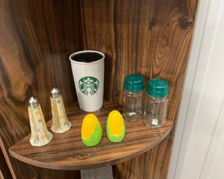 Salt & Pepper Shakers & Starbucks Cup